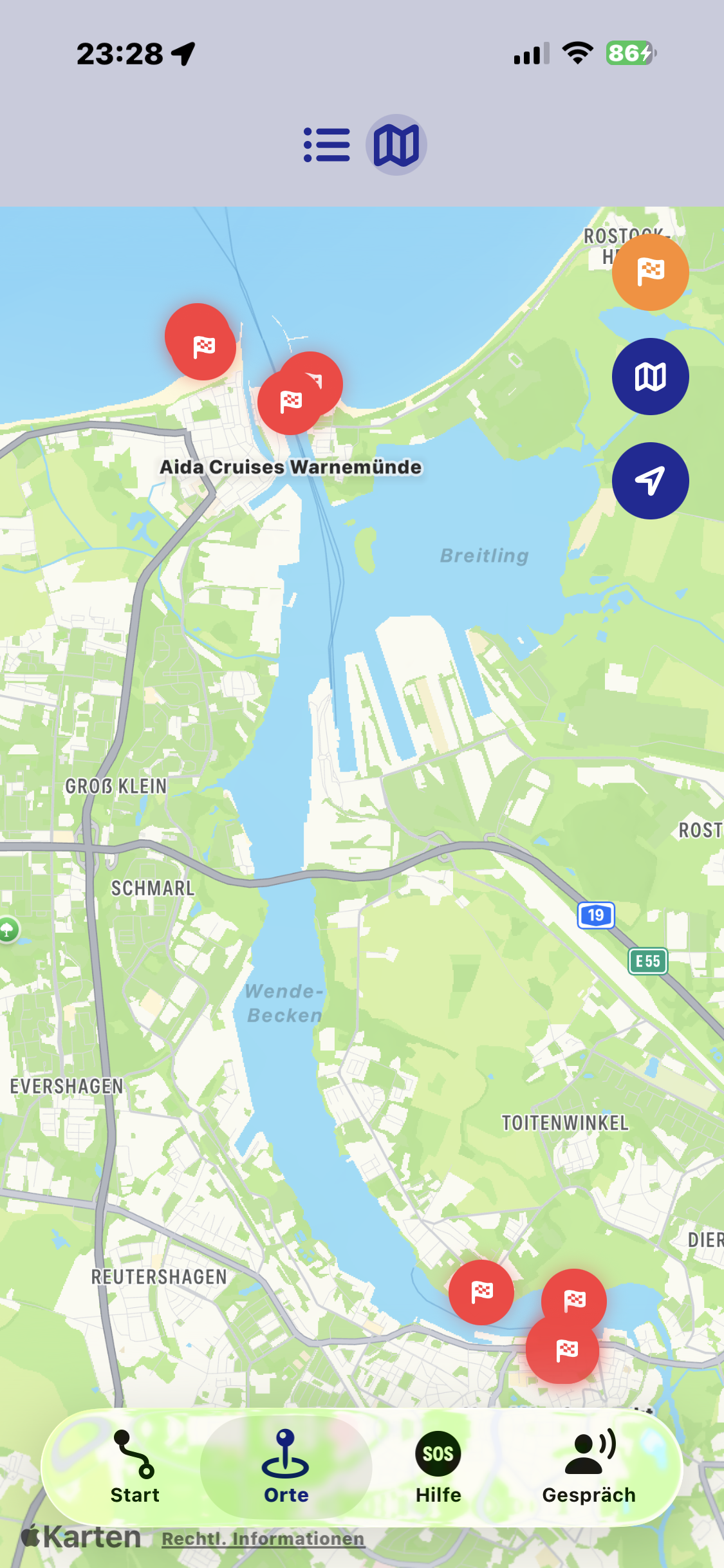 Reiseplanung in Navigate Back